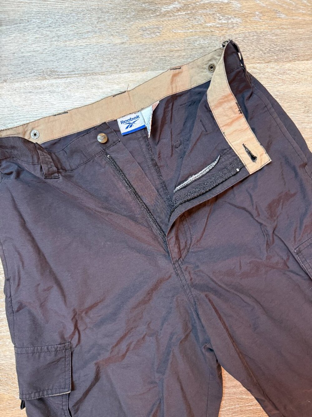 Reebok Vintage Cargo Pants Charcoal 70/30 Cotton Nylon Size M